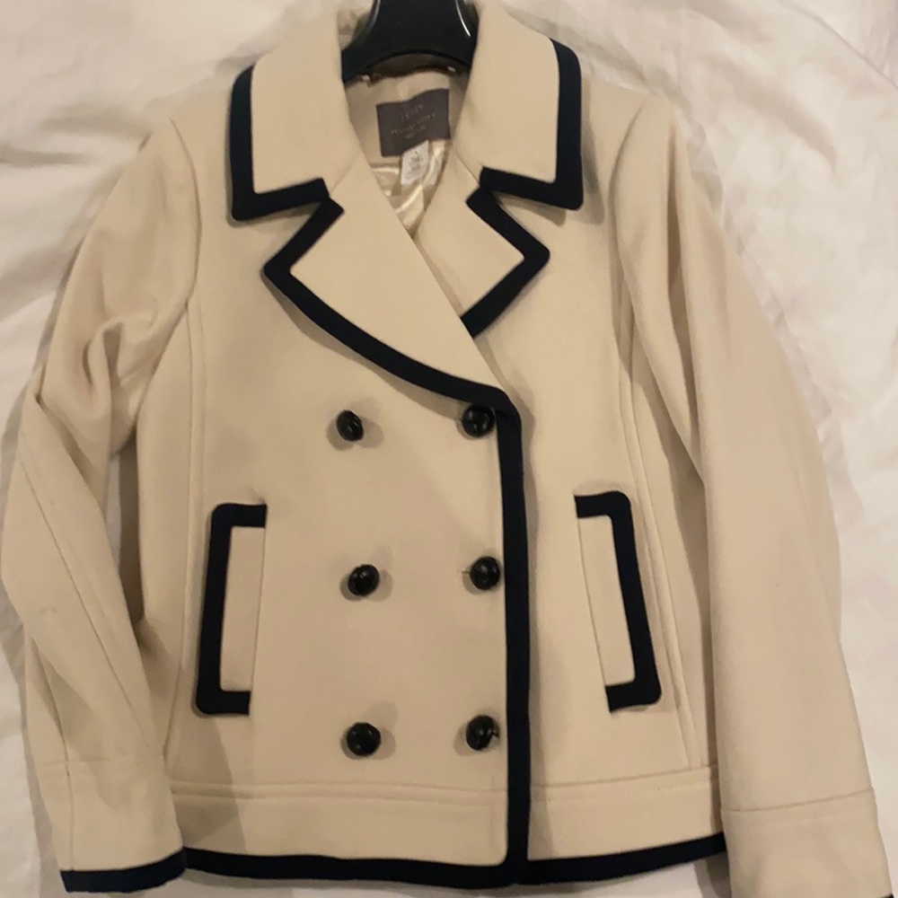 NWOT JCREW Italian Wool By Nello Gori Peacoat SZ 8